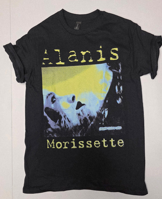 flat lay of graphic tee