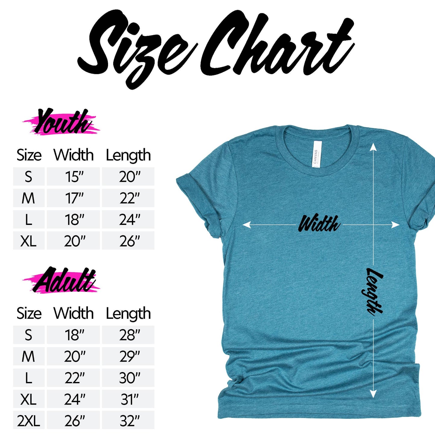 size chart for shirts