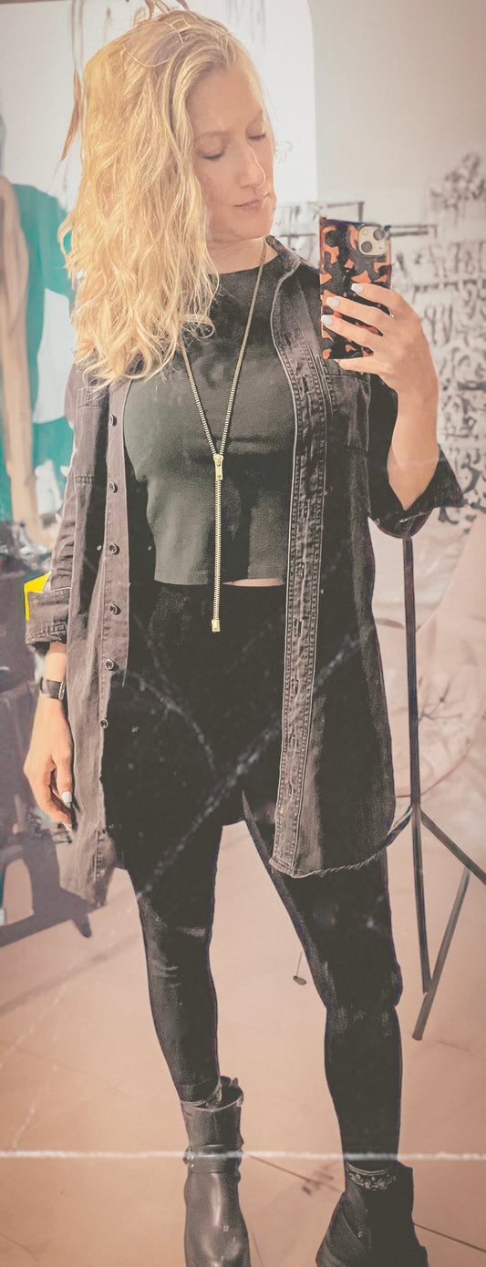 girl wearing gold necklace