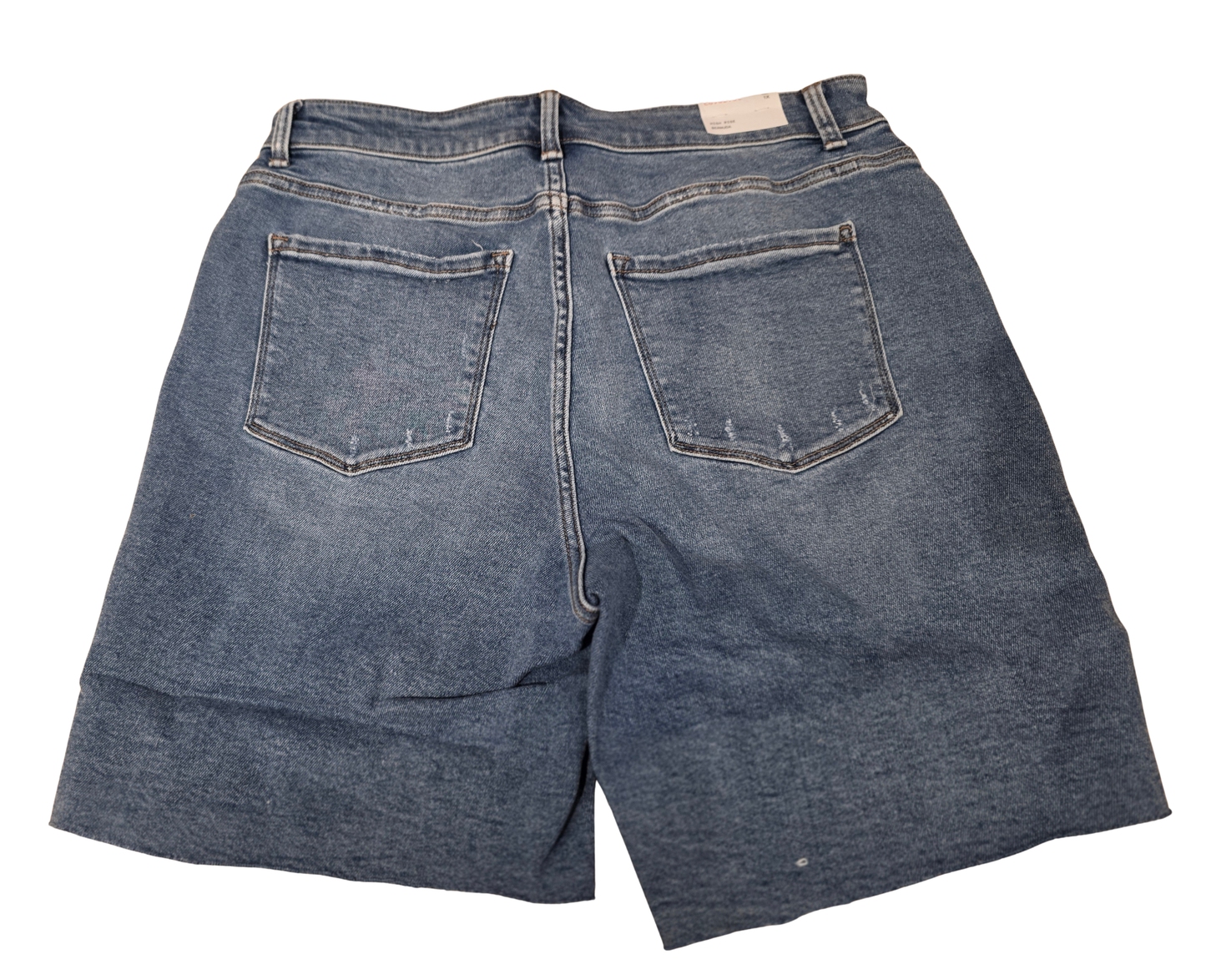 Plus Size High Rise Bermuda Shorts with Raw Hem