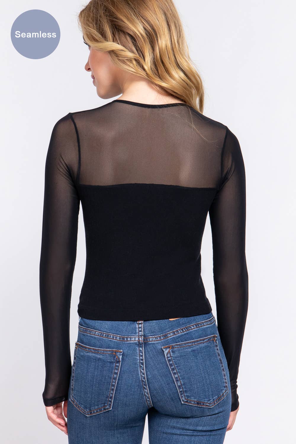Long Sleeve Mesh Top