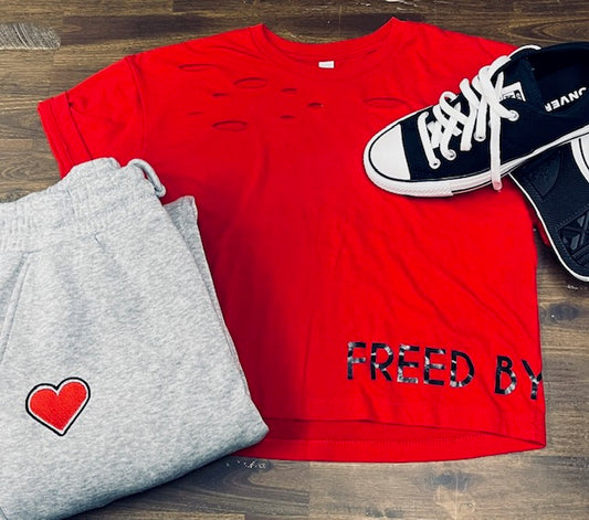 Distressed Cropped Tee image 0