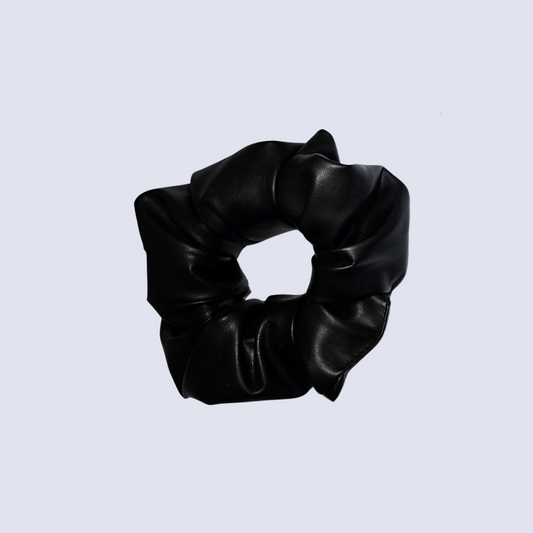 faux leather black scrunchie