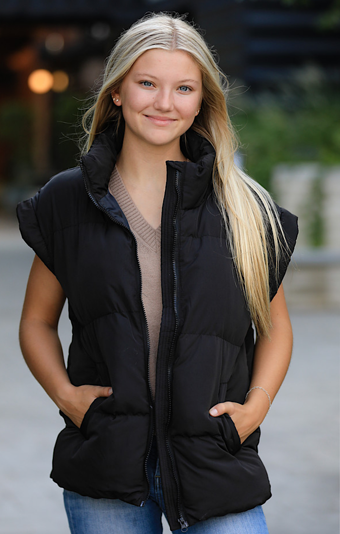 Oversized Drop Shoulder Puffer Vest