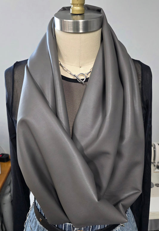 Faux Leather Infinity Scarf