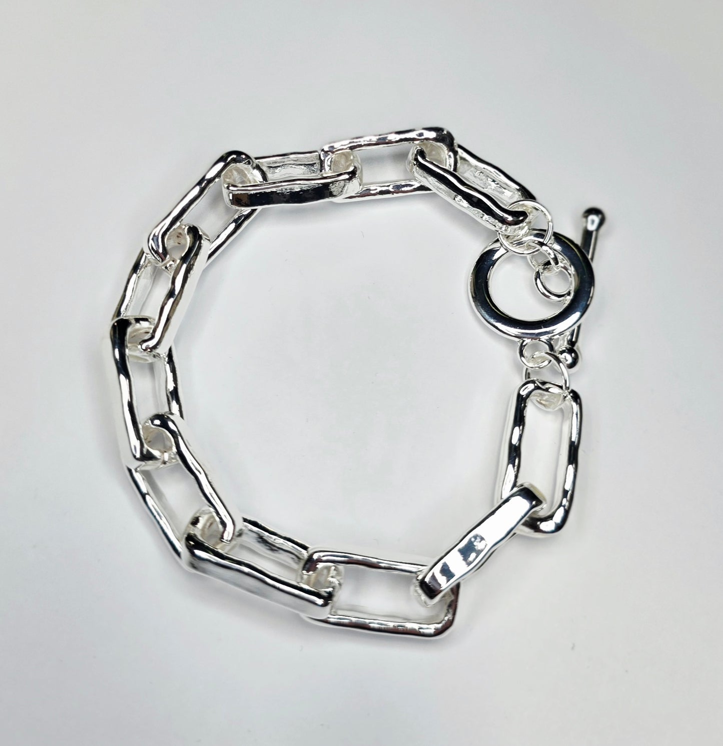 silver chunky chain bracelet