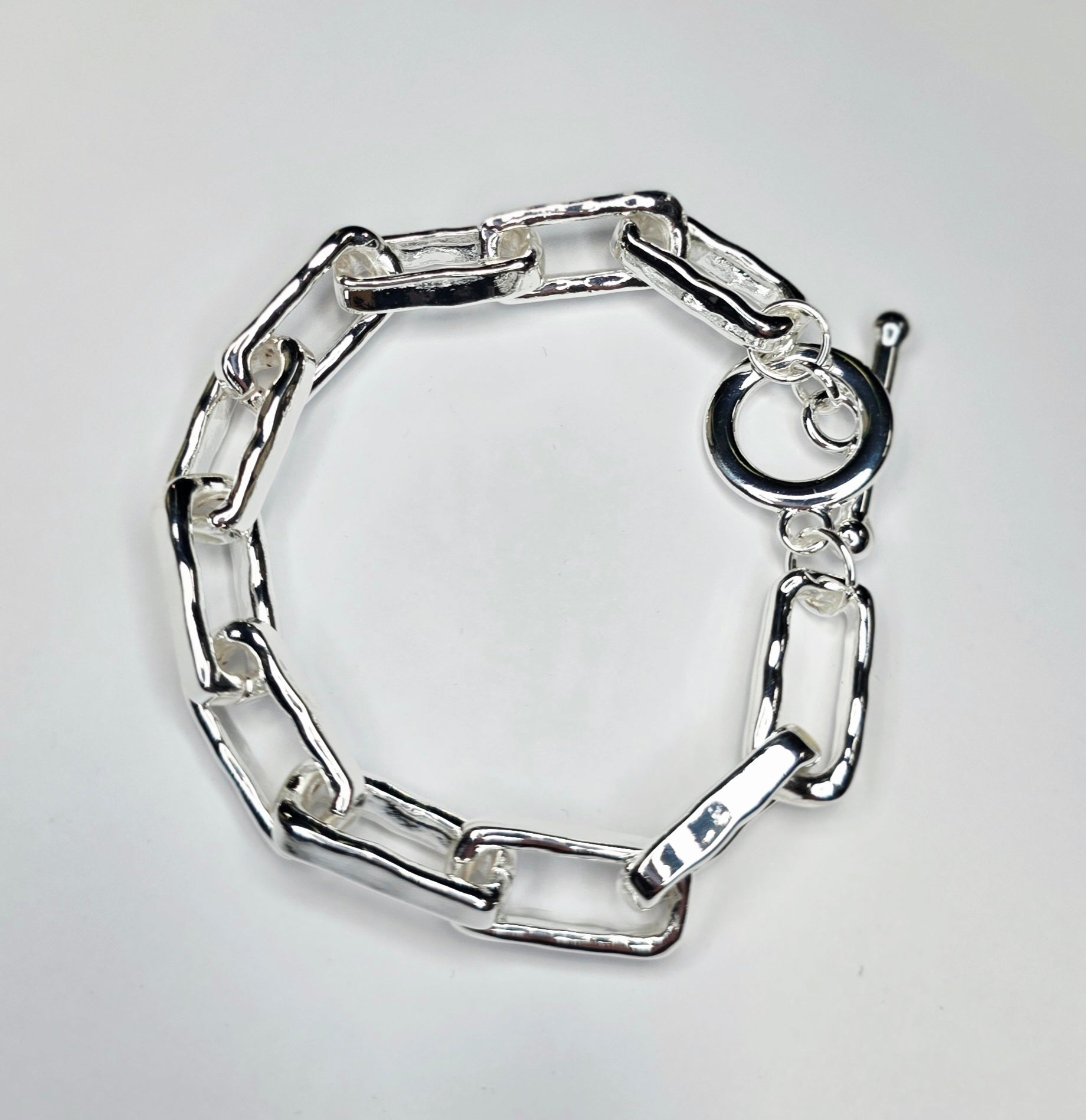 silver chunky chain bracelet