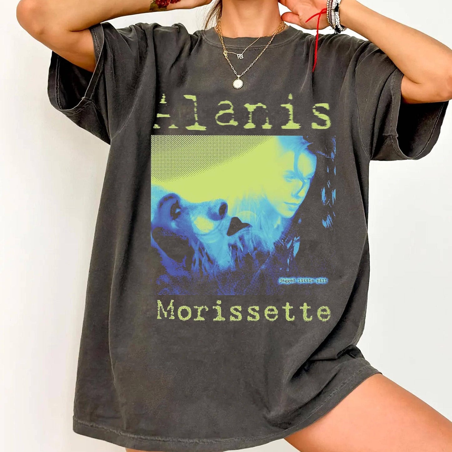 Alanis Morissette graphic tee on girl
