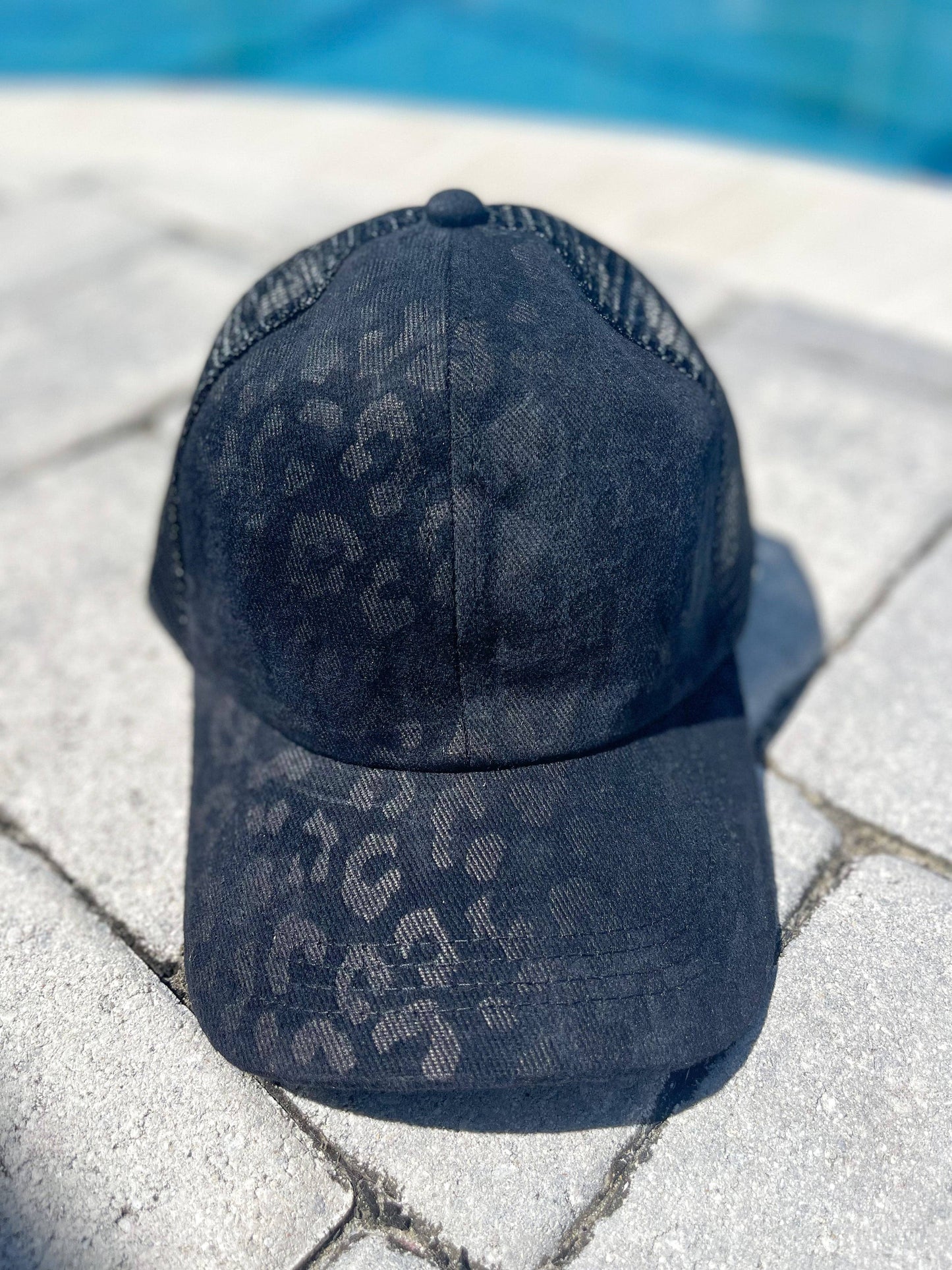 Leopard Print Trucker Hat with Crisscross Back